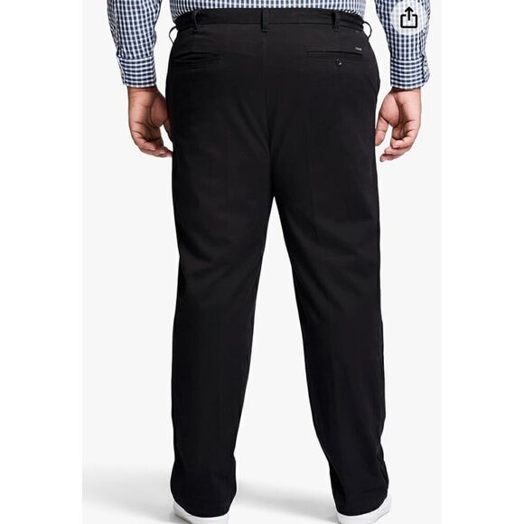 IZOD Men's Big and Tall Performance Stretch Flat Front Pant - Picture 2 of 7